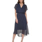 DKNY Women's Dotted Smocked Waist Dress Blue Size 6