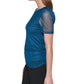 DKNY Women's Ruched Sheer Sleeve Top Blue Size Petite X-Large
