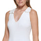 DKNY Women's Polo Tank Sweater White Size Large