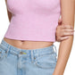 DKNY Women's Cropped Tank Pink Size X-Large