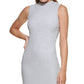 DKNY Women's Sleeveless Mock Neck Dress Gray Size X-Large