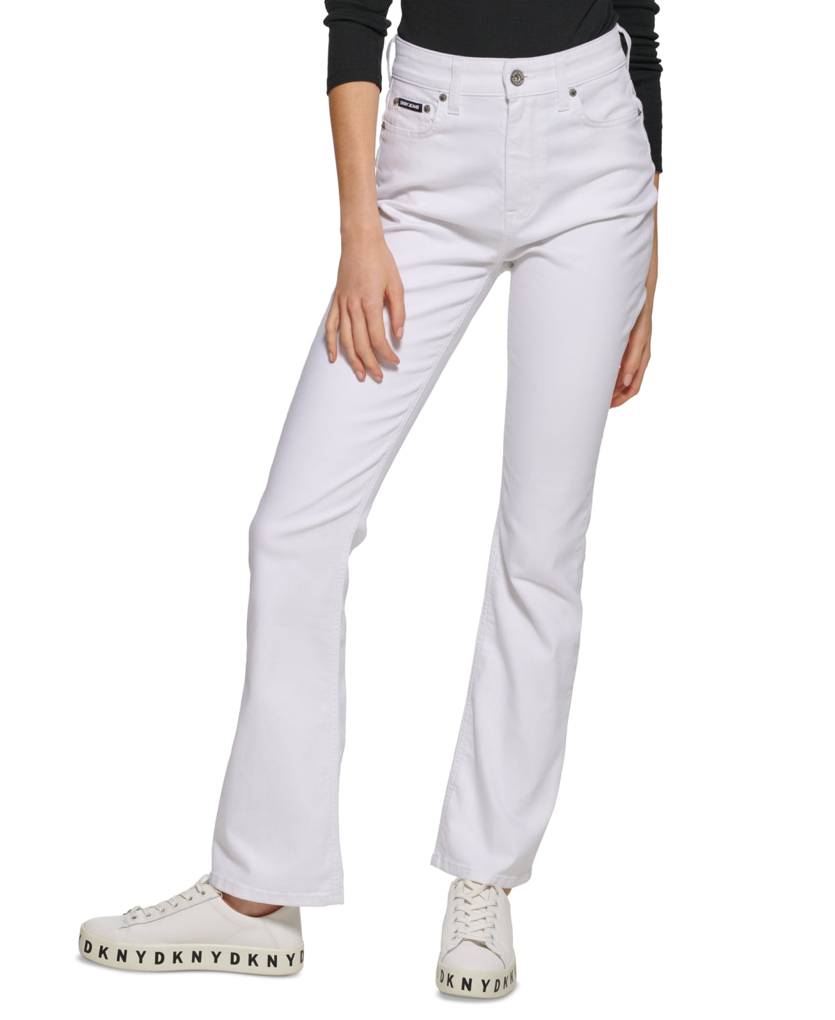 DKNY Women's Boerum High Rise Flare Leg Jeans White Size 31