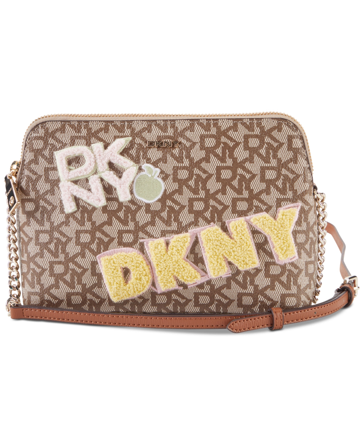 DKNY वीमेन ब्रायंट डोम क्रॉसबॉडी ब्राउन वन साइज़