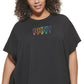 DKNY Women's Pride Logo T-Shirt Black Size 1X