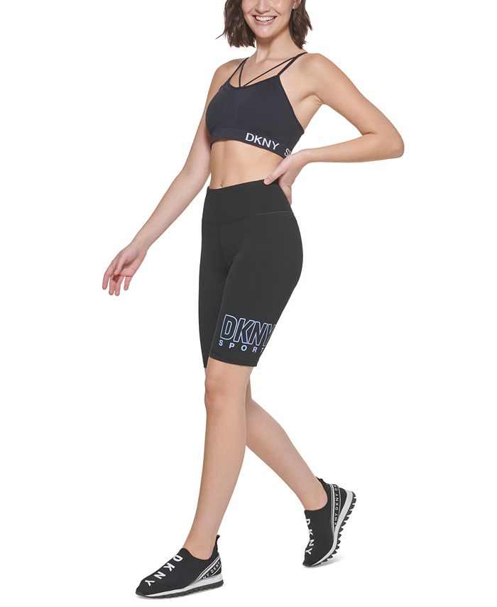DKNY Women's High Waist Bike Shorts Black Size X-Large