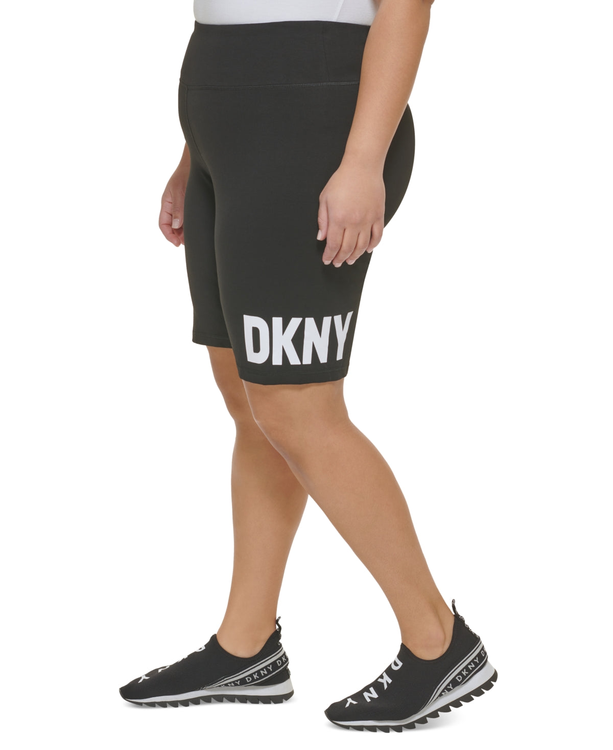 DKNY Women's Logo Fitness Bike Short Black Size 1X