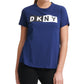 DKNY Women's Sport Logo T-Shirt Blue Size X-Large