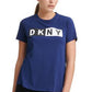 DKNY महिलाओं की लोगो टी-शर्ट नीला छोटे आकार में