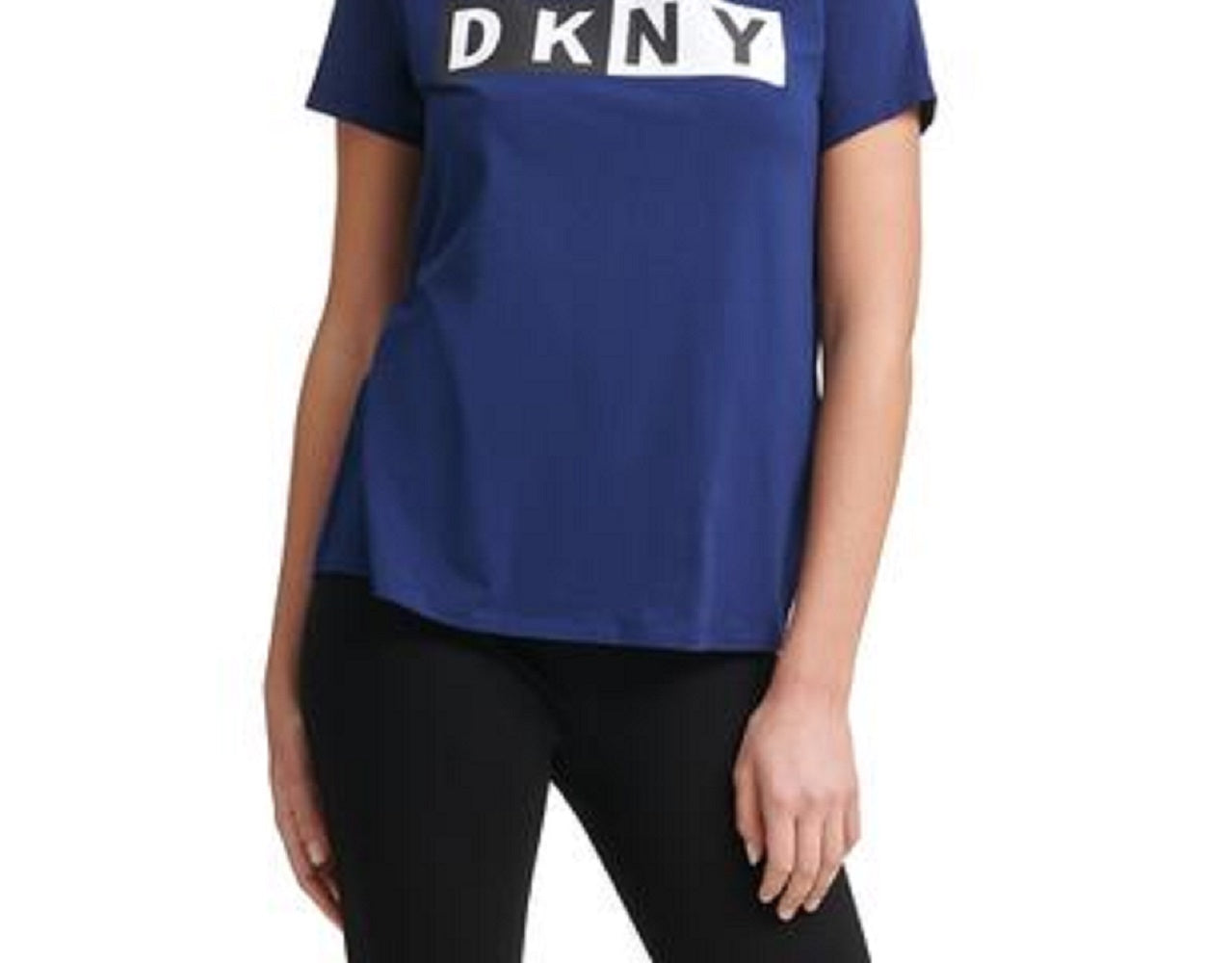 DKNY महिलाओं की लोगो टी-शर्ट नीला छोटे आकार में