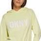 DKNY Women's Drawstring Hem Hoodie Yellow Size X-Small