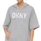 DKNY Women's Logo Hoodie Dress Gray Size X-Large