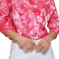 DKNY Women's Cotton Tie Dyed Sweatshirt Pink Size Large