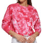 DKNY Women's Cotton Tie Dyed Sweatshirt Pink Size Large