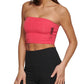 DKNY Women's Exploded Sport Outline Logo Tube Top Pink Size Small