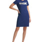 DKNY Women's Cotton Logo T Shirt Dress Blue Size Medium