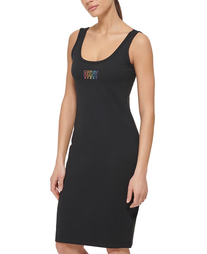 DKNY Women's Pride Logo Tank Dress Black Size X-Large