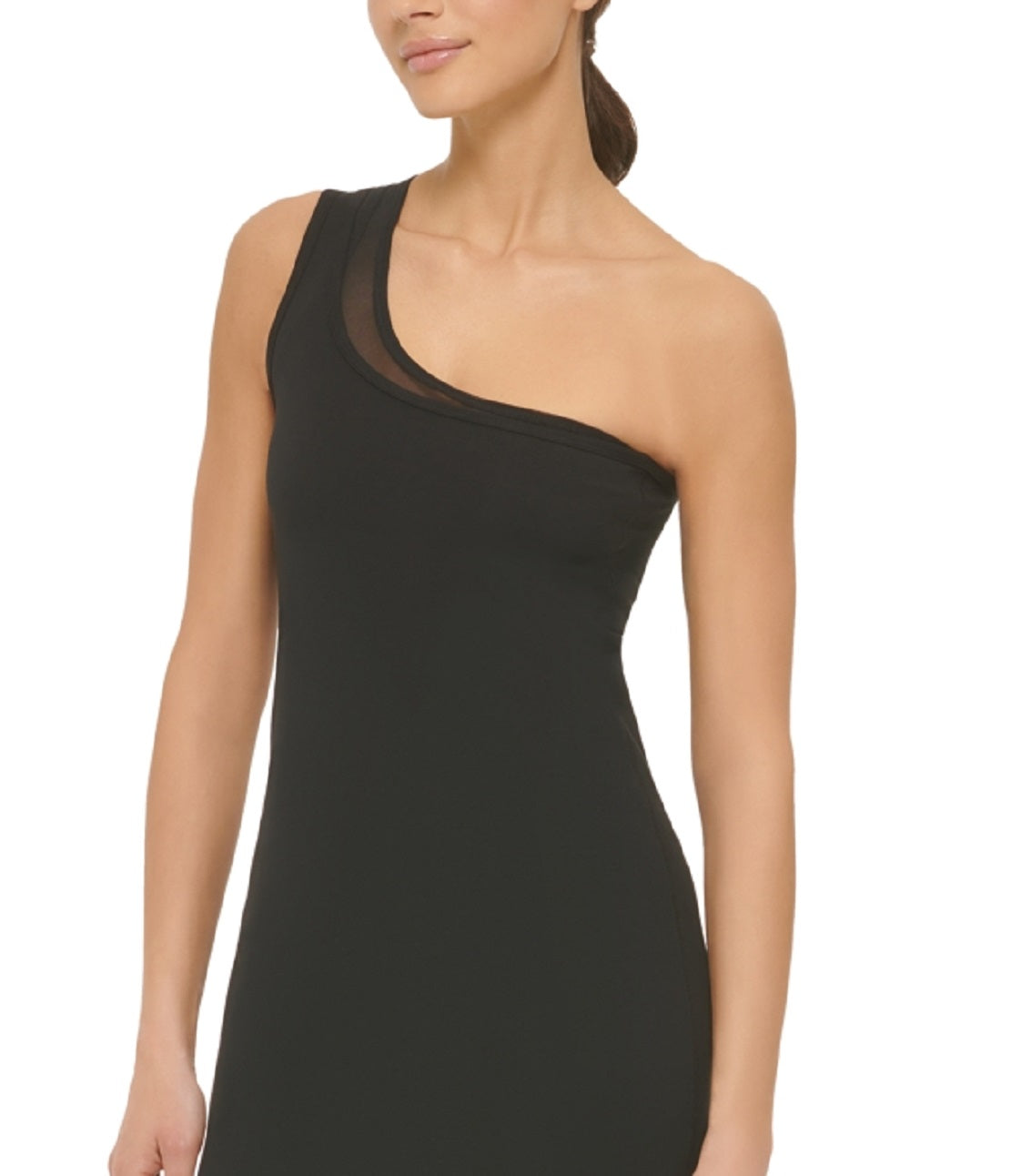 DKNY Women's One Shoulder Dress Black Size Large
