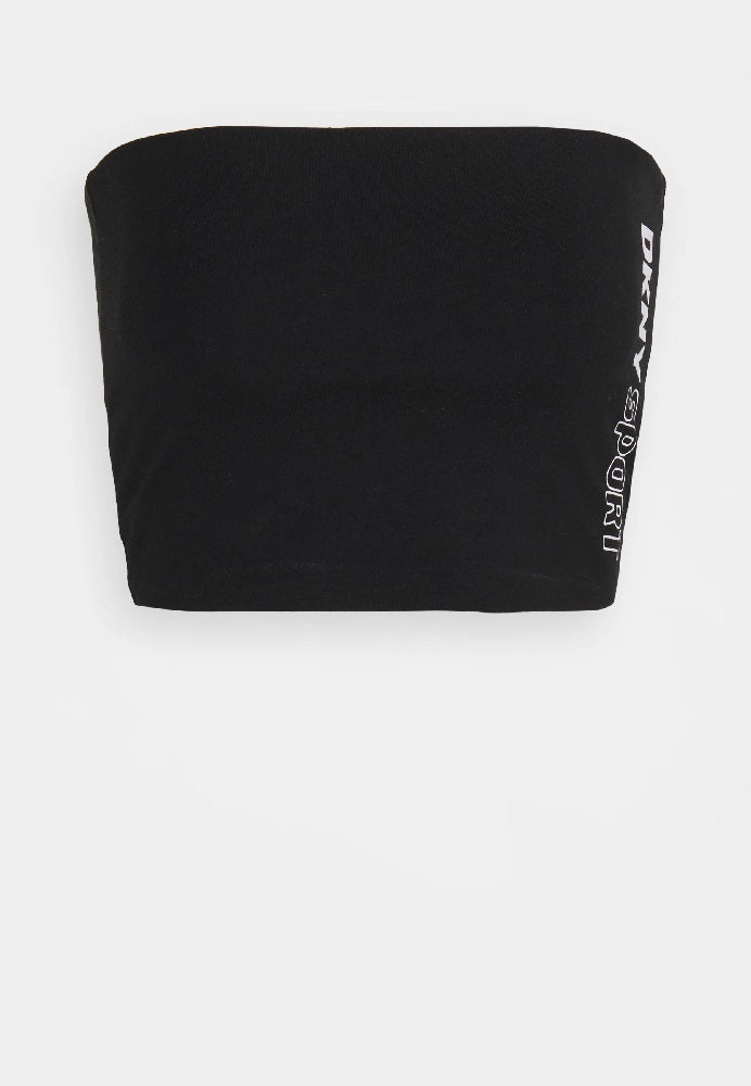 DKNY Women's Exploded Sport Outline Logo Tube Top Black Size Large