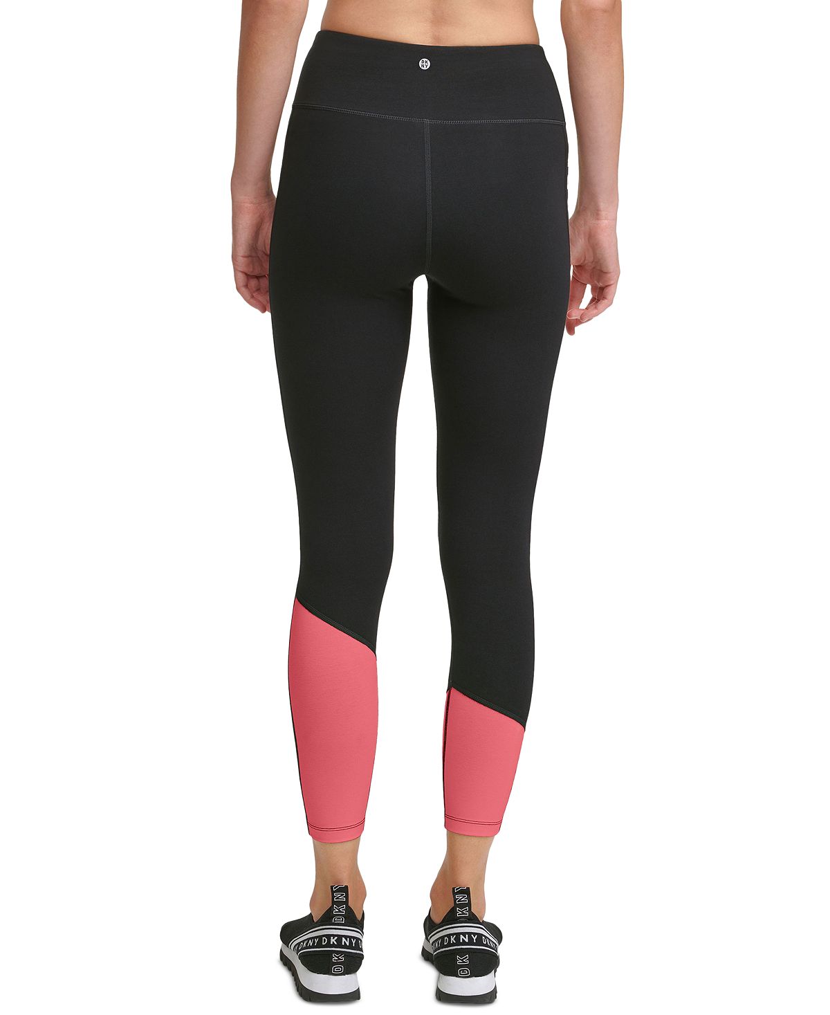 DKNY Women's High Waist Colorblocked 7/8 Leggings Pink Size X-Large