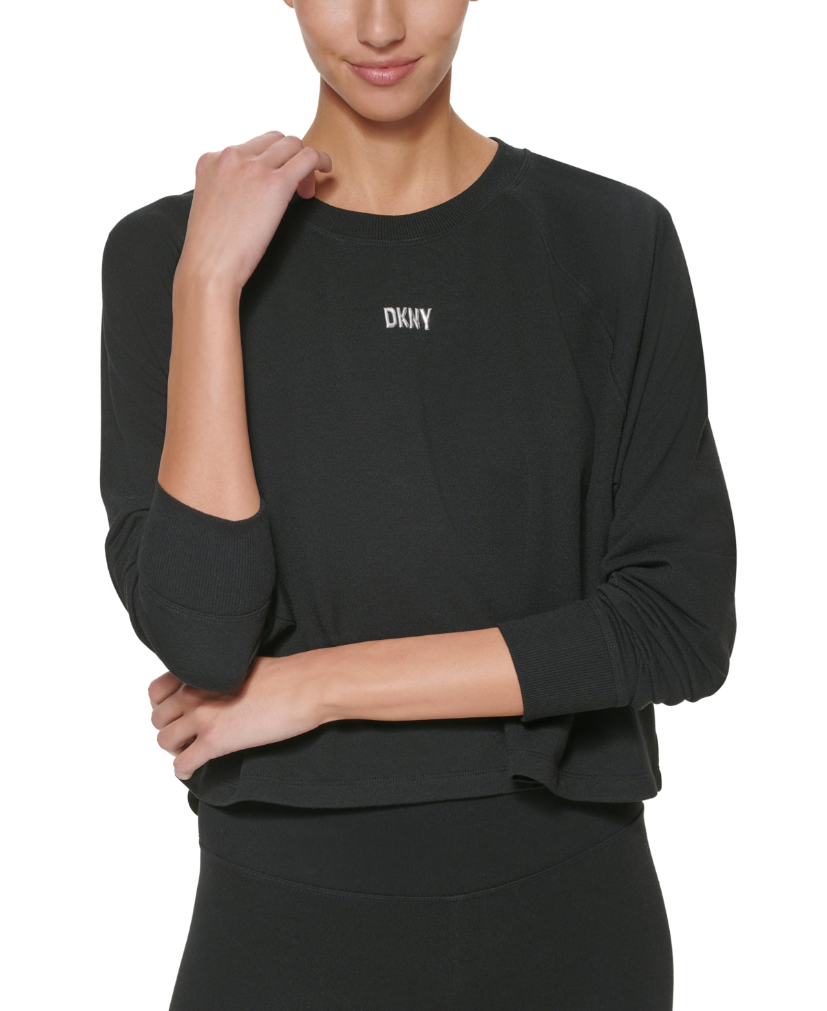 DKNY Women's Sport Lightweight Super Soft Pullover Black Size Large