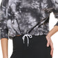 DKNY Women's Cotton Tie Dyed Sweatshirt Black Size Large