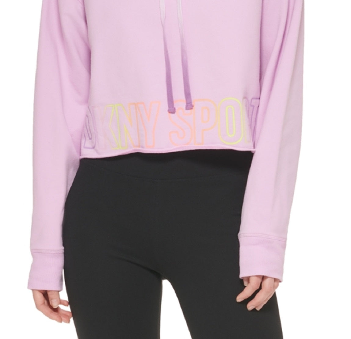 DKNY Women's Ombre Logo Funnel Neck Pullover Purple Size Medium