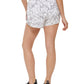 DKNY Women's Printed Ruched Shorts White Size Medium