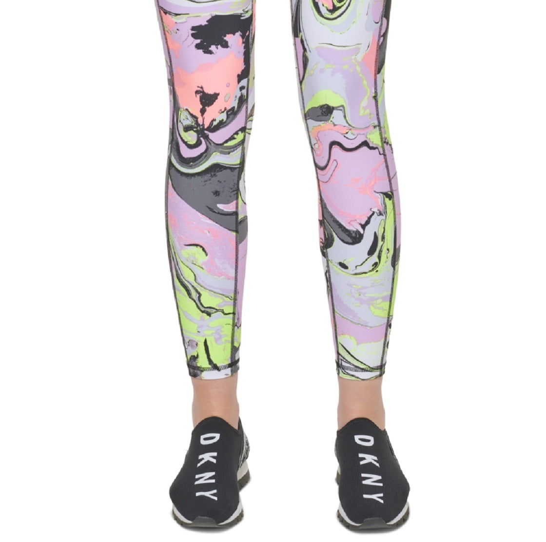 DKNY Women's Printed High Waist 7/8 Leggings Pink Size X-Large