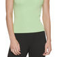 DKNY Women's Asymmetrical Mock Neck Sweater Green Size Small