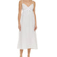 DKNY Women's V Neck Front Tie Maxi Dress Cover Up Swimsuit White Size Small