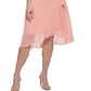 DKNY Women's Double Ruffle Collar Dress Pink Size 4