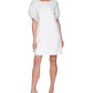 DKNY Women's Chiffon Trim Shift Dress White Size 8