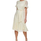 DKNY Women's Clip Dot Midi Dress Yellow Size 14