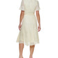 DKNY Women's Clip Dot Midi Dress Yellow Size 14