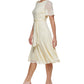 DKNY Women's Clip Dot Midi Dress Yellow Size 14