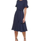 DKNY Women's Belted Midi Dress Blue Size 4