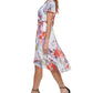 DKNY Women's Printed Faux Wrap Dress White Size 14