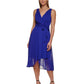 DKNY Women's Sleeveless Faux Wrap Dress Blue Size 12