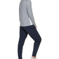 DKNY Women's Mixed Media V Neck Top Gray Size X-Large