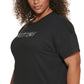 DKNY Women's Cotton Logo T-Shirt Black Size 1X