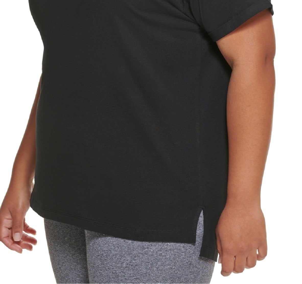 DKNY Women's Cotton Logo T-Shirt Black Size 1X