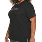DKNY Women's Cotton Logo T-Shirt Black Size 1X