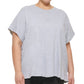 DKNY Women's Knot Front Metallic Logo T-Shirt Gray Size 2X