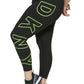 DKNY Women's High Waisted 7/8 Exploded Logo Leggings Black Size 2X