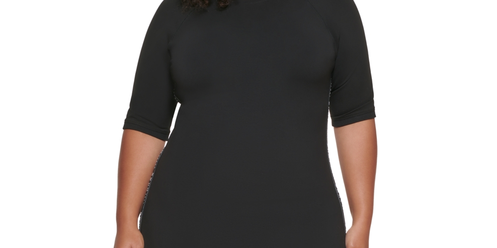 DKNY Women's Sport Plus Bodycon Dress Black Size 2X