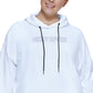 DKNY Women's Metallic Logo Cropped Hoodie White