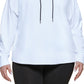 DKNY Women's Metallic Logo Cropped Hoodie White