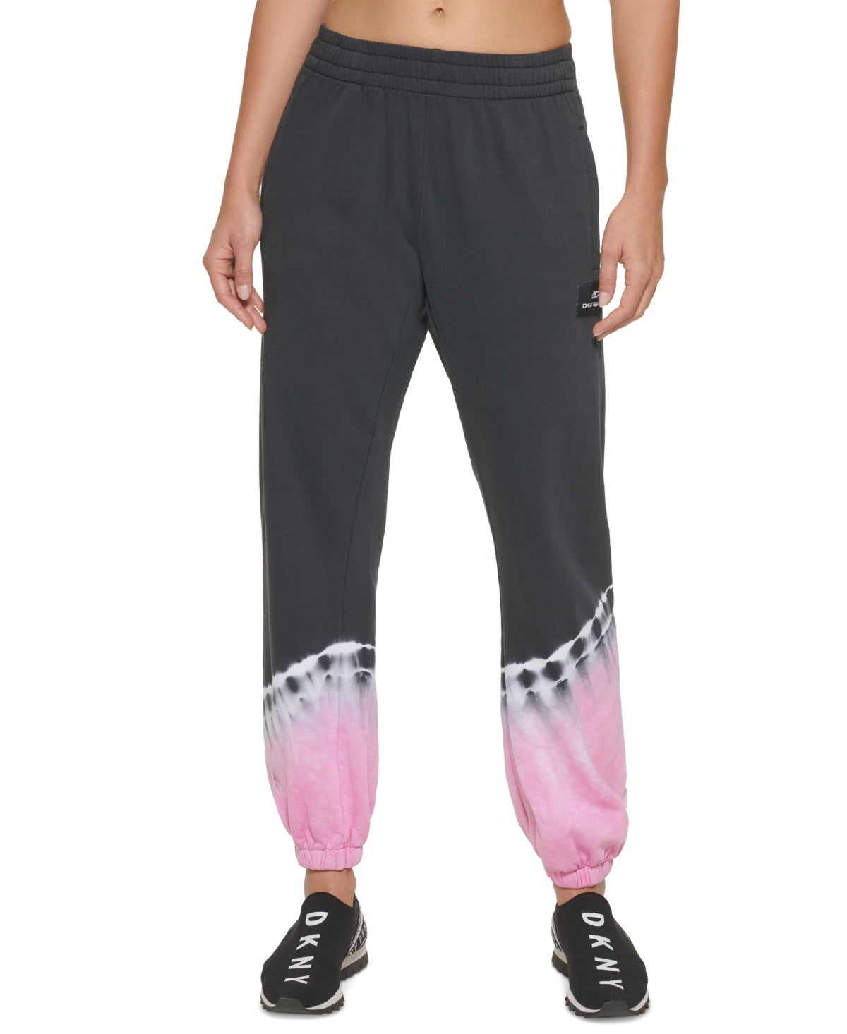 DKNY Women's Tie Dye Cotton Joggers Pink Size X-Large