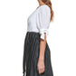DKNY Women's Tie Sleeve Pleated Dress White Size 4
