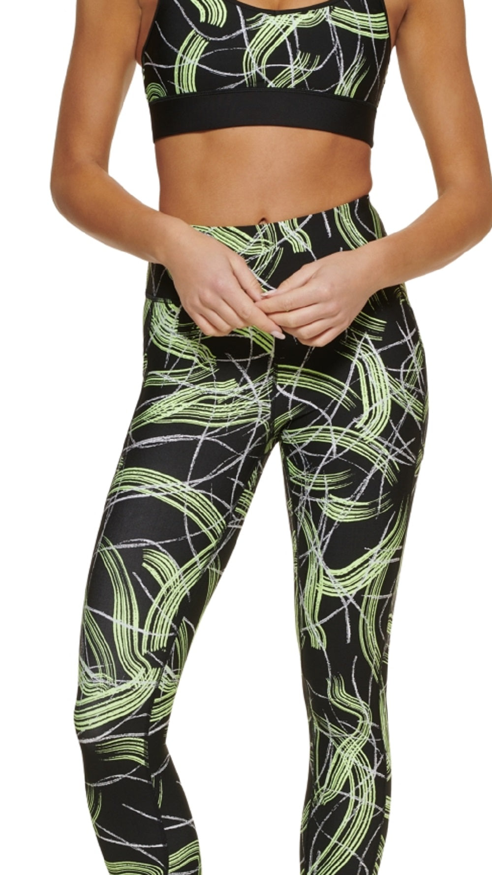 DKNY Women's Electric Shock Printed 7/8 Leggings Yellow Size X-Small